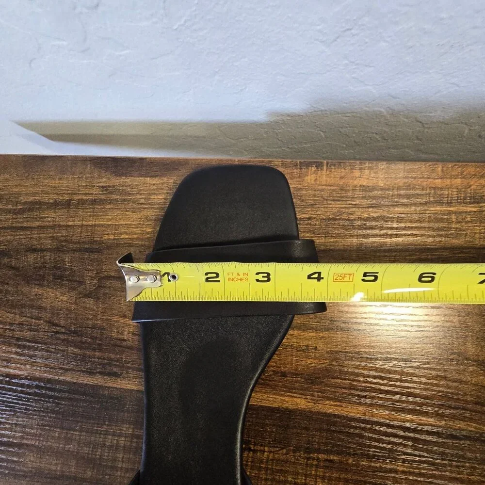 Aldo Dorenna Black Leather Square Toe Sandals With Low Block Heel Size 8.5-9 - Picture 11 of 12